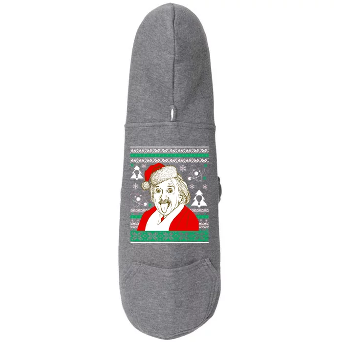 Albert Einstein Ugly Christmas Sweater Doggie 3-End Fleece Hoodie