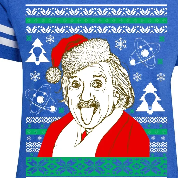 Albert Einstein Ugly Christmas Sweater Enza Ladies Jersey Football T-Shirt