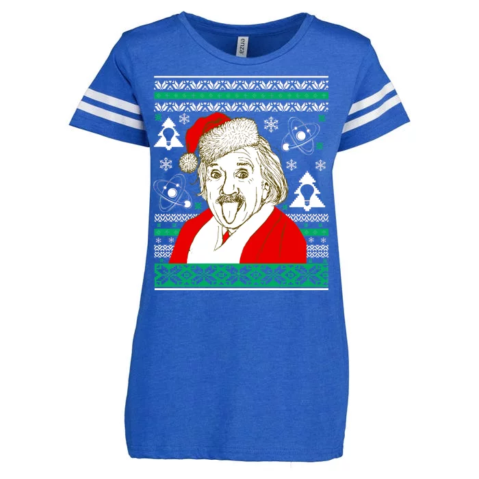 Albert Einstein Ugly Christmas Sweater Enza Ladies Jersey Football T-Shirt