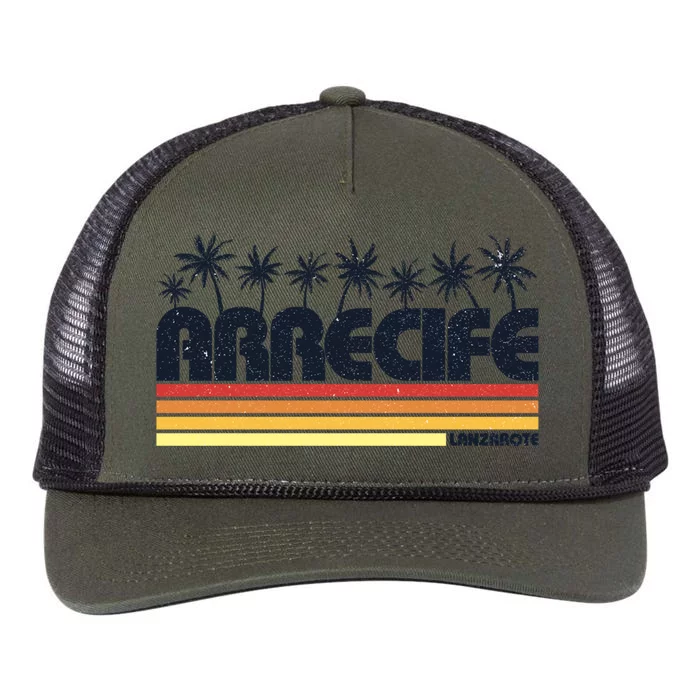 Arrecife Lanzarote Canary Islands Retro Tourism Meaningful Gift Retro Rope Trucker Hat Cap