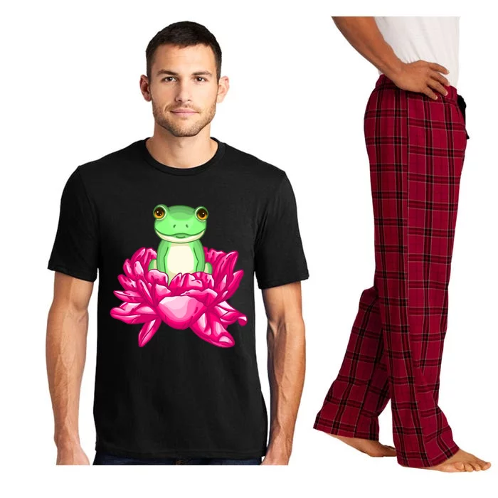 A Little Cute Frog In A Flower Pajama Set