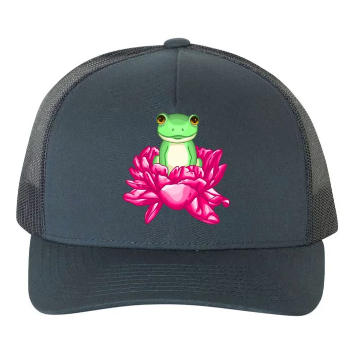 A Little Cute Frog In A Flower Yupoong Adult 5-Panel Trucker Hat