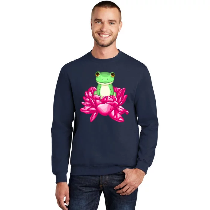 A Little Cute Frog In A Flower Sweatshirt