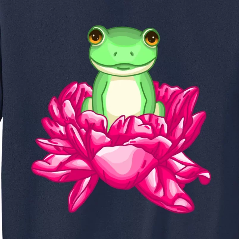 A Little Cute Frog In A Flower Sweatshirt