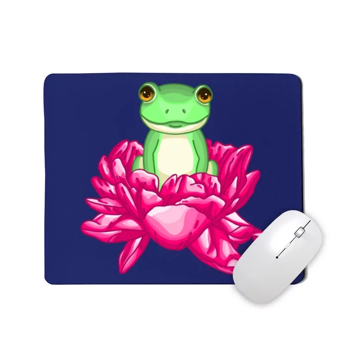 A Little Cute Frog In A Flower Mousepad