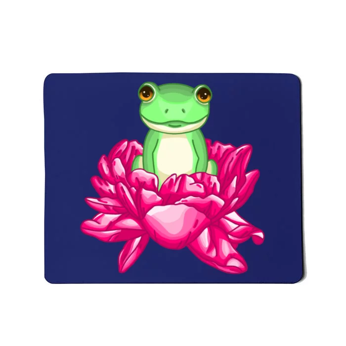 A Little Cute Frog In A Flower Mousepad