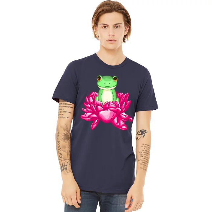 A Little Cute Frog In A Flower Premium T-Shirt