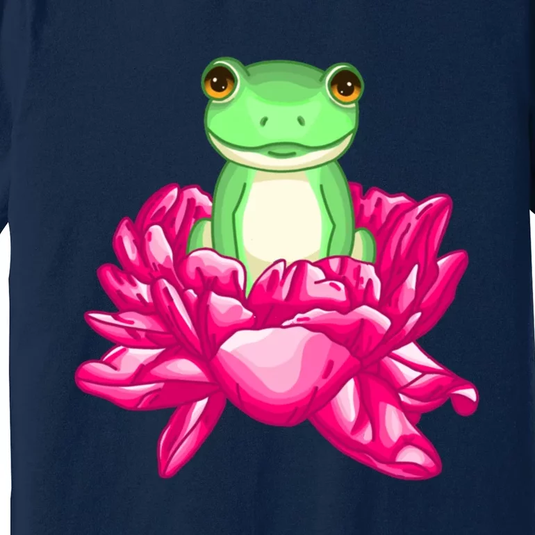 A Little Cute Frog In A Flower Premium T-Shirt