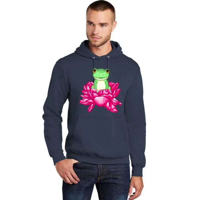 A Little Cute Frog In A Flower Tall Hoodie