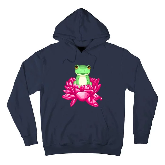 A Little Cute Frog In A Flower Tall Hoodie