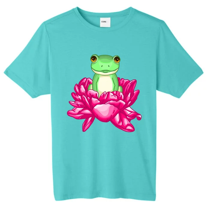 A Little Cute Frog In A Flower ChromaSoft Performance T-Shirt