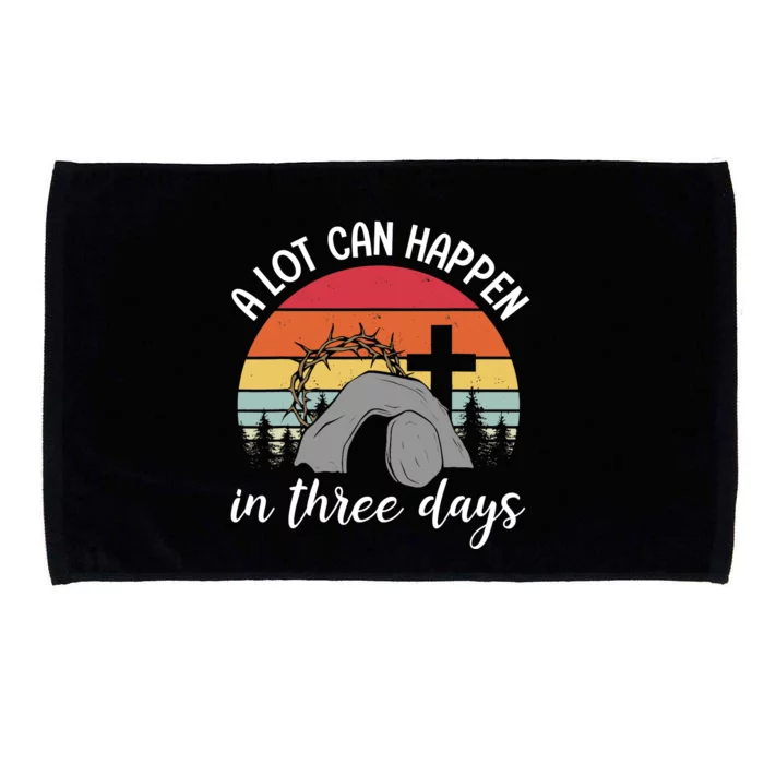 A Lot Can Happen In Three Days Easter Jesus Christian Cross Microfiber Hand Towel