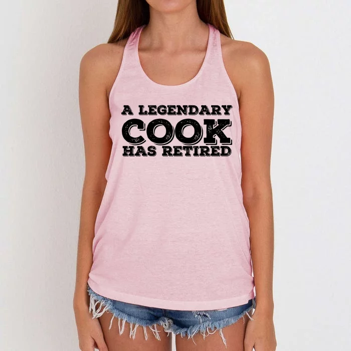 A Legendary Cook Retired Funny Retiret Cooking Chef Gift Women's Knotted Racerback Tank