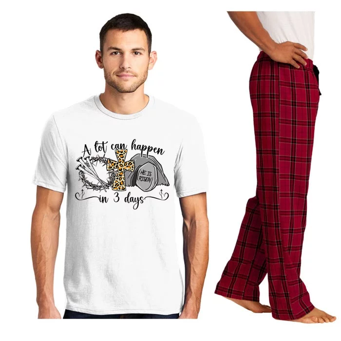 A Lot Can Happen In 3 Days Easter Day Jesus Cross Christian Pajama Set