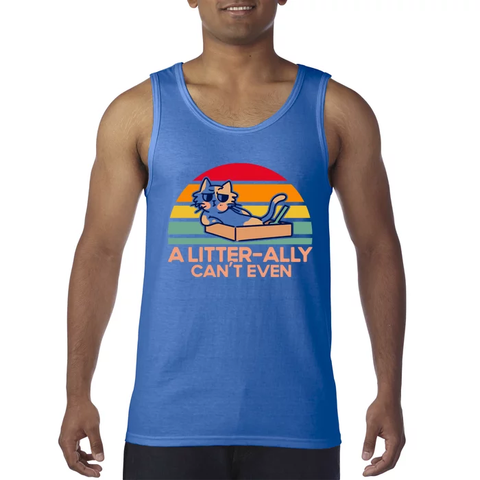 A Litterally Cant Even Cat Lover Sayings Pun Kitten Quotes Gift Tank Top