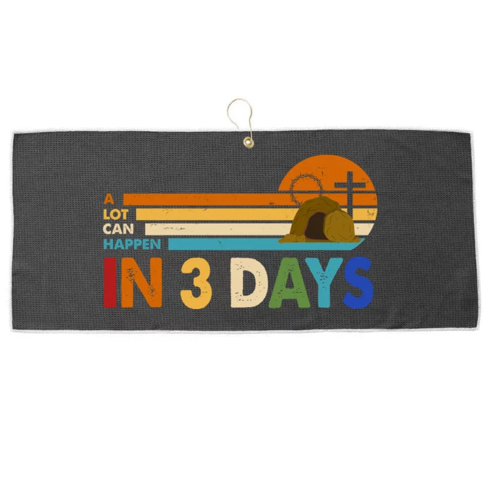 A Lot Can Happen In 3 Days Easter Jesus Large Microfiber Waffle Golf Towel