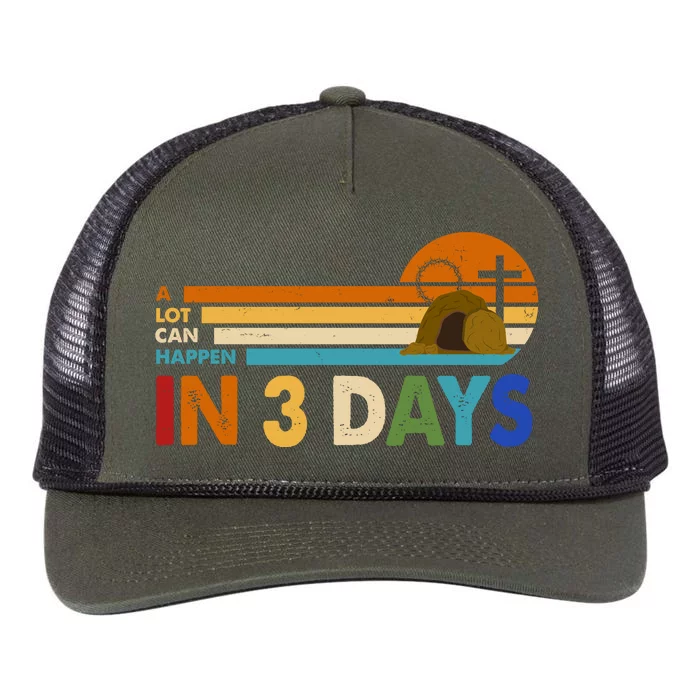 A Lot Can Happen In 3 Days Easter Jesus Retro Rope Trucker Hat Cap