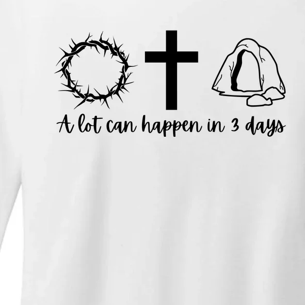 A Lot Can Happen In 3 Days Jesus Cross Christian Easter Day Womens CVC Long Sleeve Shirt