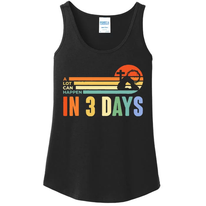 A Lot Can Happen In 3 Days Retro Vintage Sunset Ladies Essential Tank