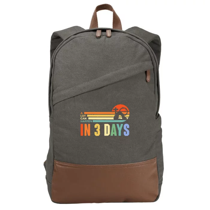 A Lot Can Happen In 3 Days Retro Vintage Sunset Cotton Canvas Backpack