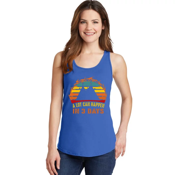 A Lot Can Happen In 3 Days Christian Easter Good Friday Ladies Essential Tank