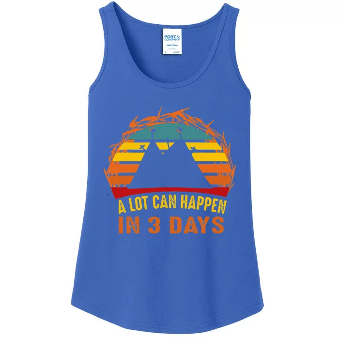 A Lot Can Happen In 3 Days Christian Easter Good Friday Ladies Essential Tank