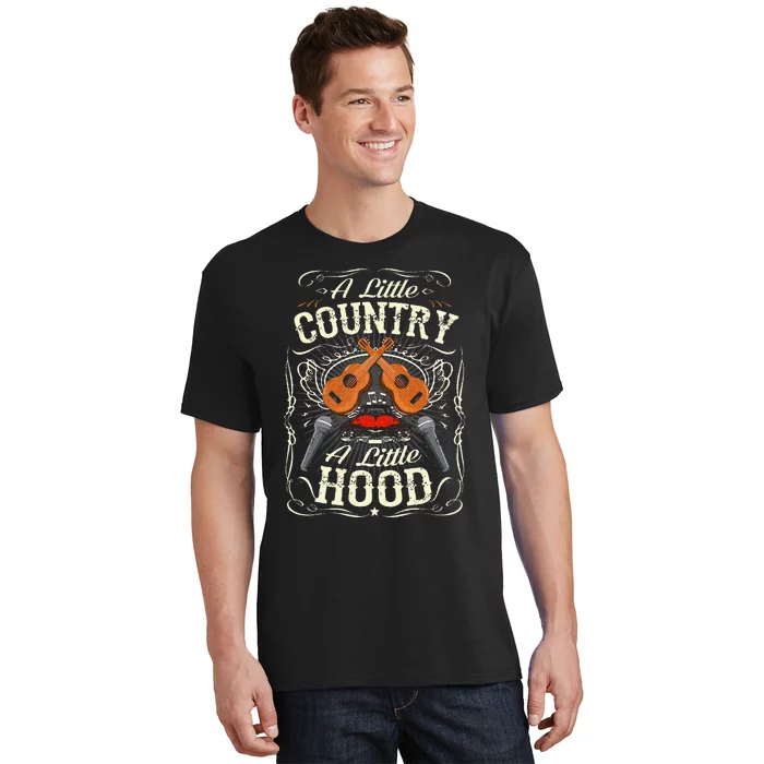 A Little Country A Little Hood Vintage Western Hip Hop Rap T-Shirt