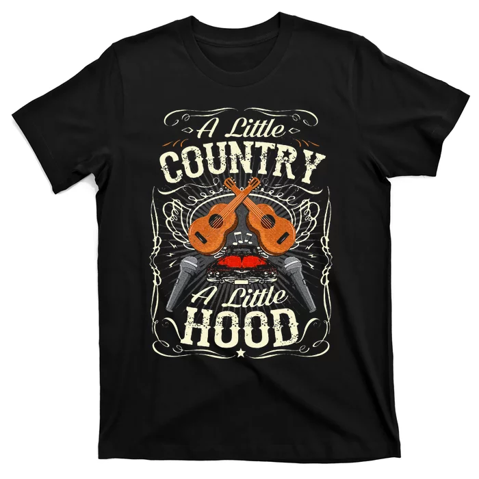 A Little Country A Little Hood Vintage Western Hip Hop Rap T-Shirt