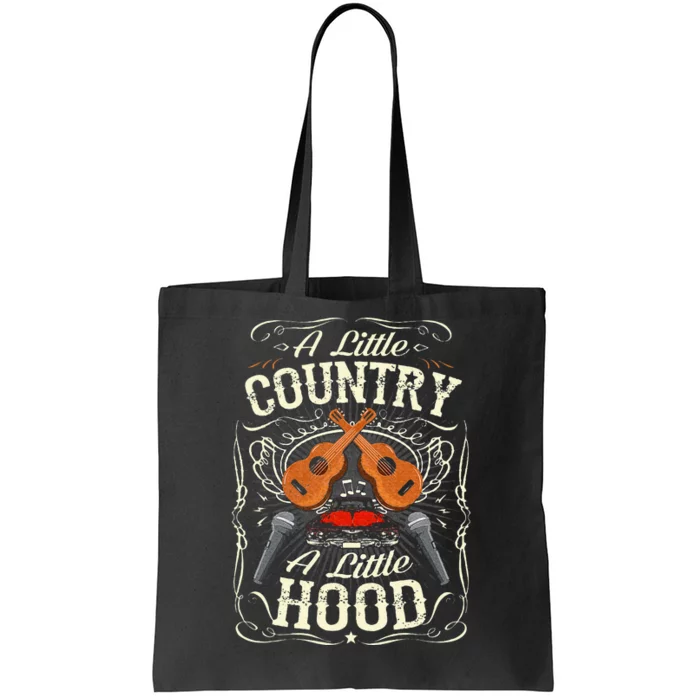 A Little Country A Little Hood Vintage Western Hip Hop Rap Tote Bag