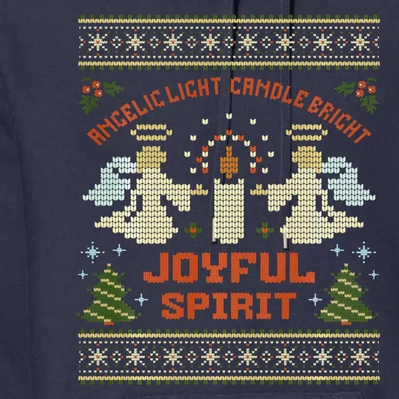 Angelic Light Candle Bright Joyful Spirit Christmas Season Premium Hoodie