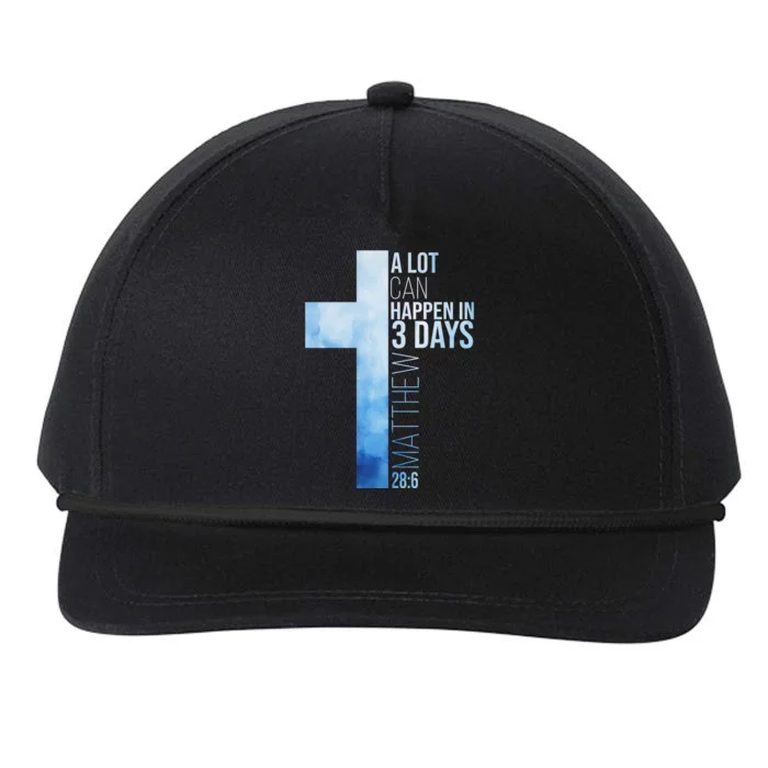 A Lot Can Happen In 3 Days Easter Cross Christianity Snapback Five-Panel Rope Hat