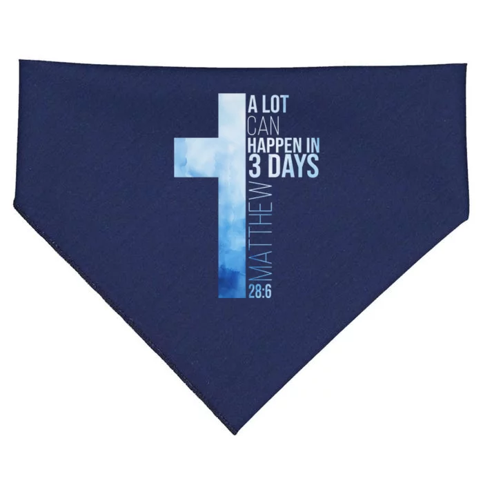 A Lot Can Happen In 3 Days Easter Cross Christianity USA-Made Doggie Bandana