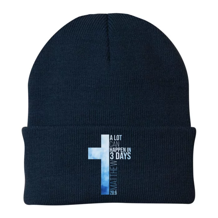 A Lot Can Happen In 3 Days Easter Cross Christianity Knit Cap Winter Beanie