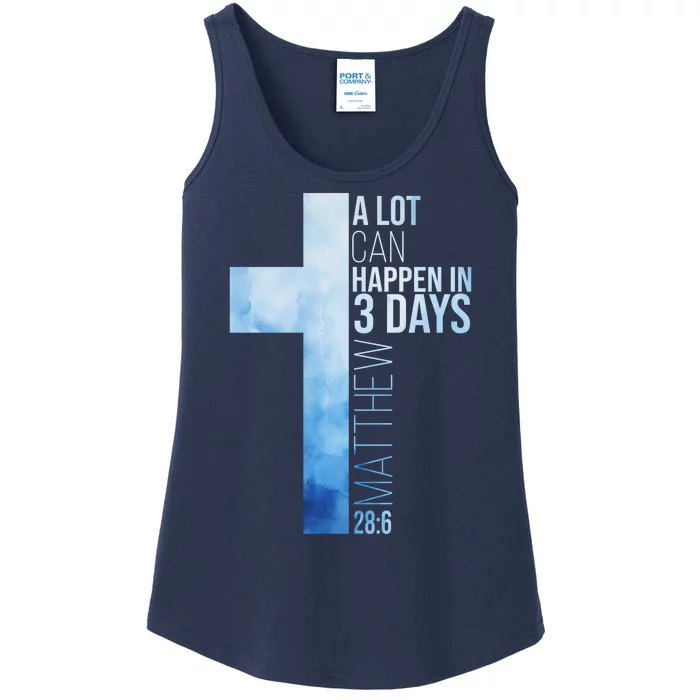 A Lot Can Happen In 3 Days Easter Cross Christianity Ladies Essential Tank