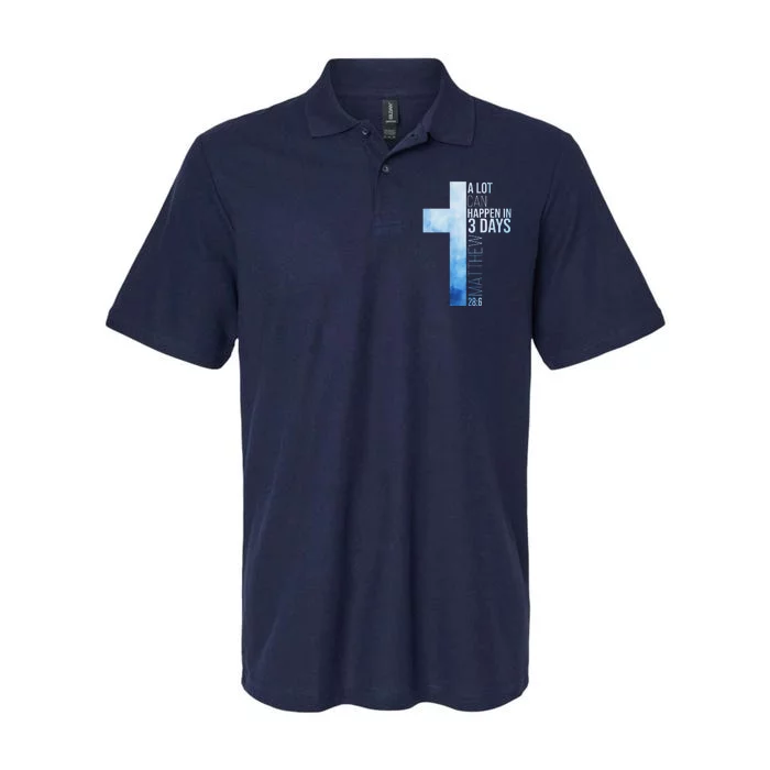 A Lot Can Happen In 3 Days Easter Cross Christianity Softstyle Adult Sport Polo