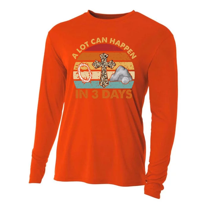 A Lot Can Happen In 3 Days Easter Retro Sunset Cooling Performance Long Sleeve Crew