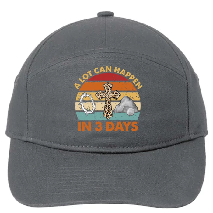 A Lot Can Happen In 3 Days Easter Retro Sunset 7-Panel Snapback Hat