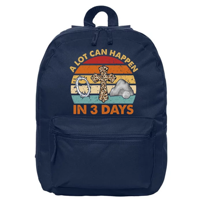 A Lot Can Happen In 3 Days Easter Retro Sunset 16 in Basic Backpack