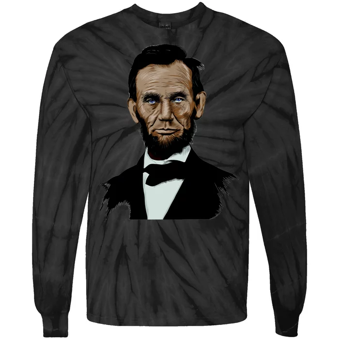 Abraham Lincoln Color Sketch Tie-Dye Long Sleeve Shirt