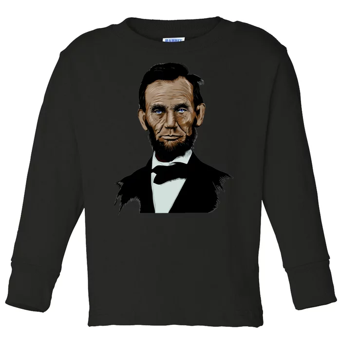 Abraham Lincoln Color Sketch Toddler Long Sleeve Shirt