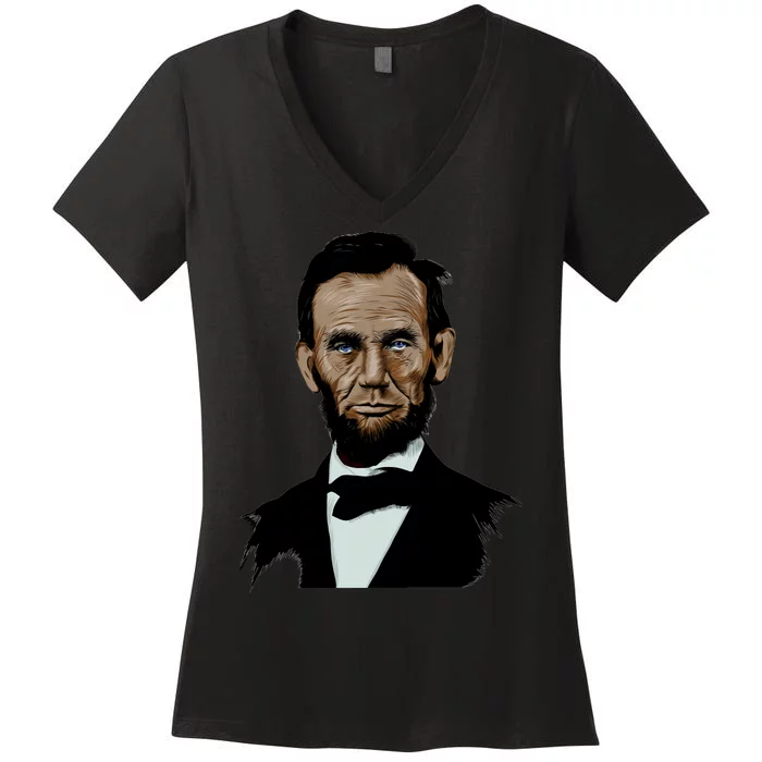 Abraham Lincoln Color Sketch Women's V-Neck T-Shirt