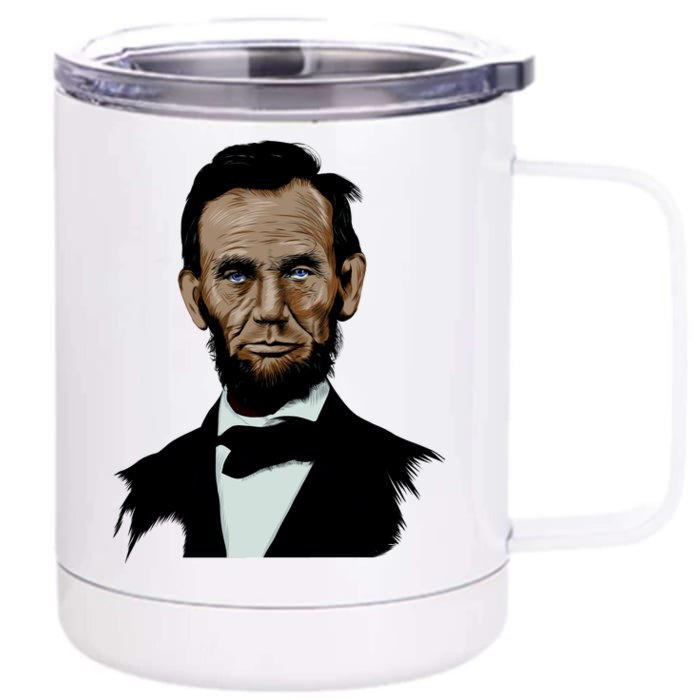 Abraham Lincoln Color Sketch Front & Back 12oz Stainless Steel Tumbler Cup