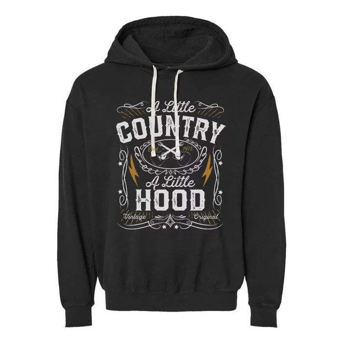 A Little Country A Little Hood Hip Hop Rap Music Garment-Dyed Fleece Hoodie