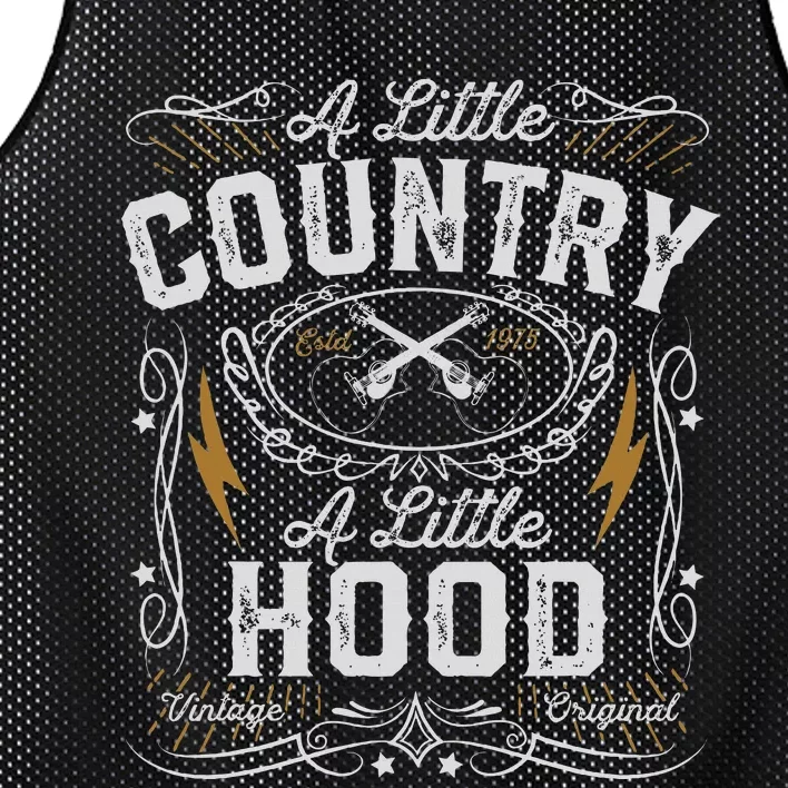 A Little Country A Little Hood Hip Hop Rap Music Mesh Reversible Basketball Jersey Tank