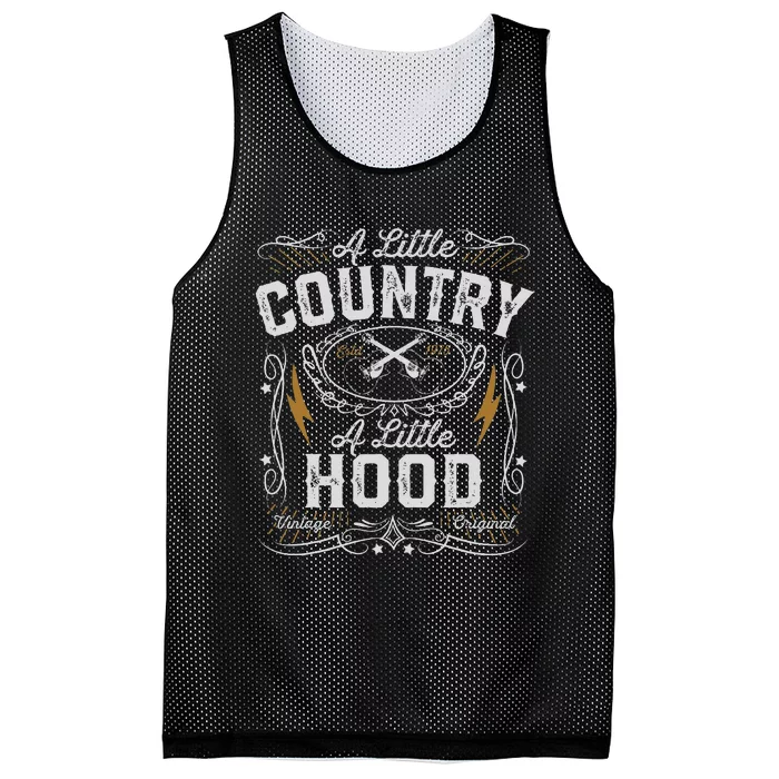 A Little Country A Little Hood Hip Hop Rap Music Mesh Reversible Basketball Jersey Tank