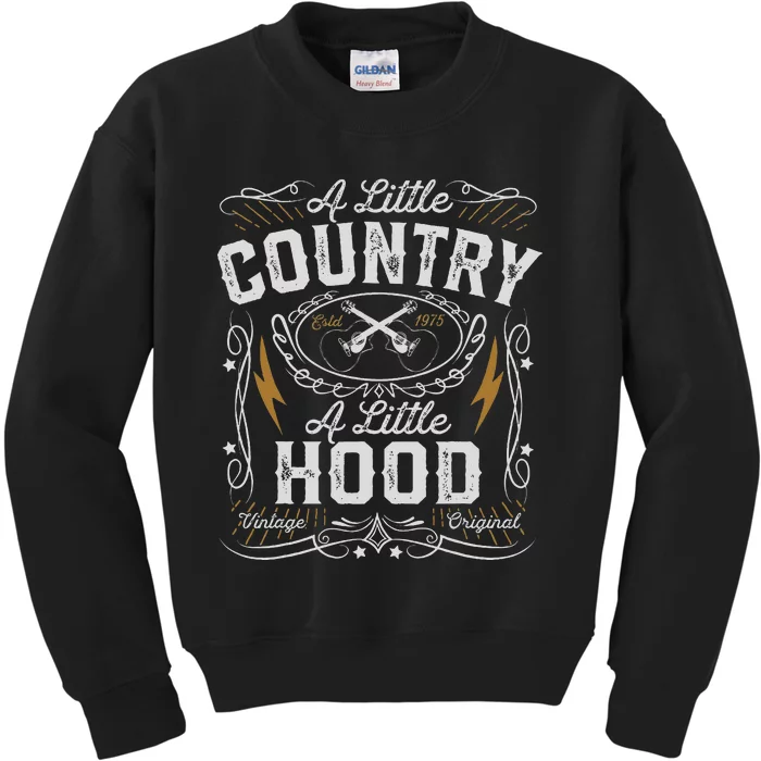 A Little Country A Little Hood Hip Hop Rap Music Kids Sweatshirt