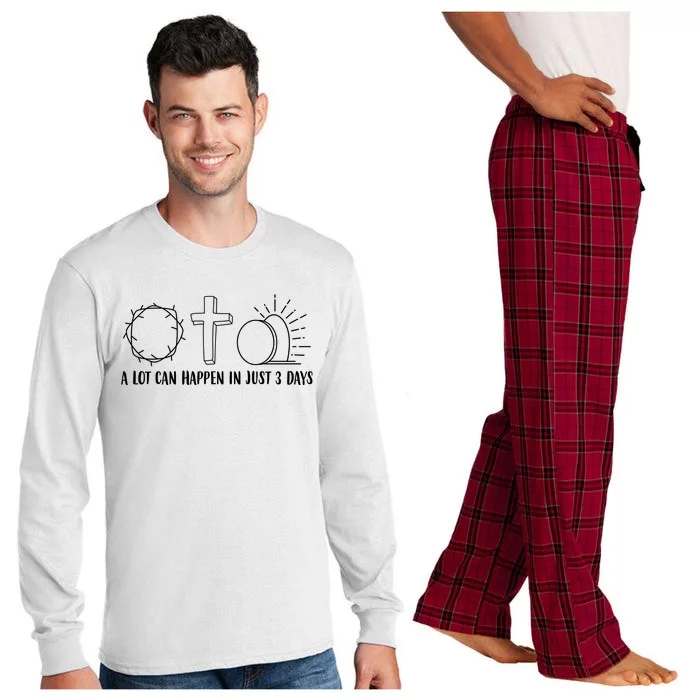 A Lot Can Happen In Just 3 Days Jesus Easter Long Sleeve Pajama Set