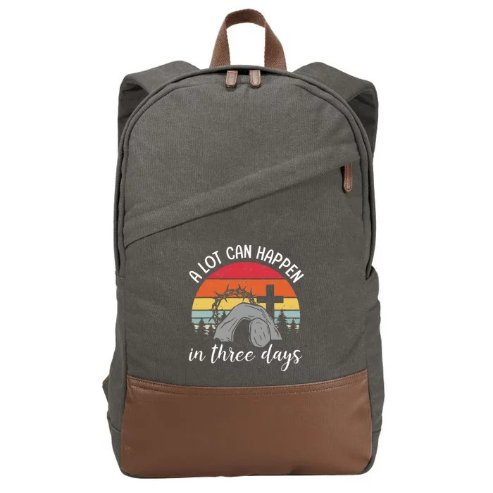 A Lot Can Happen In Three Days Easter Jesus Cotton Canvas Backpack