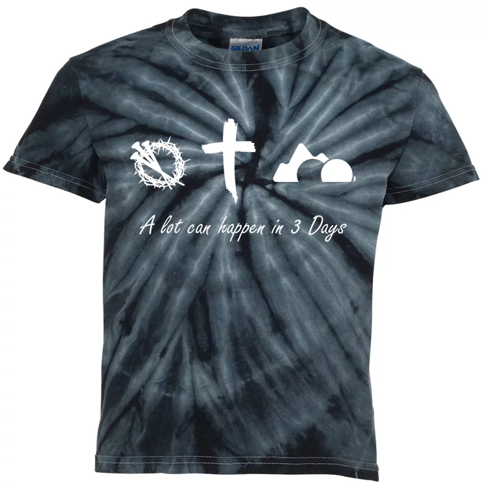 A Lot Can Happen In 3 Days Jesus Cross Easter Christian Kids Tie-Dye T-Shirt