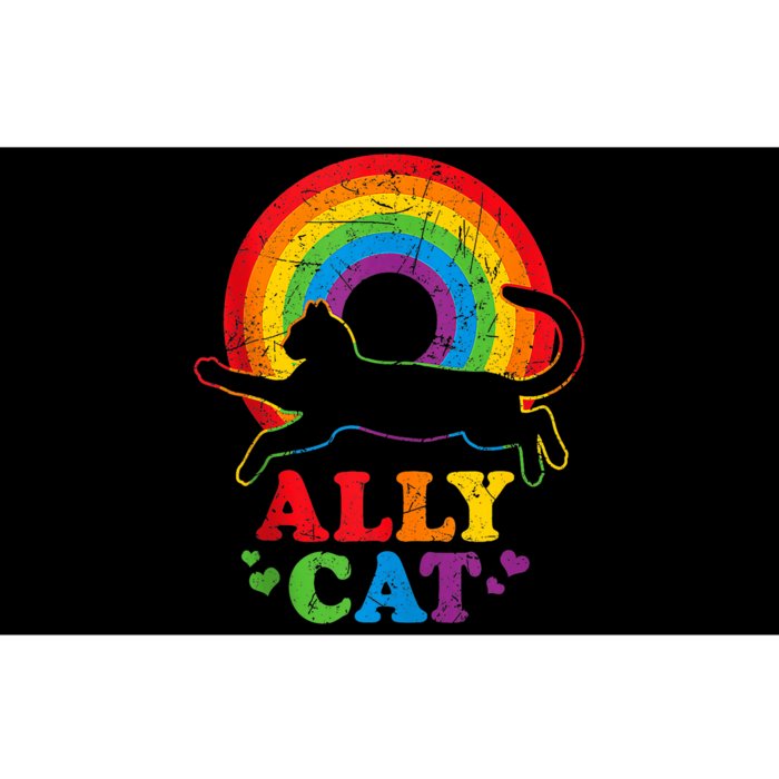 Allycat Lgbt Cat With Ally Pride Rainbow Bumper Sticker